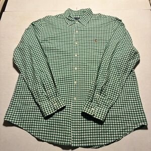 Polo Ralph Lauren Checked Long Sleeve Button Down Shirt Men Large Green White